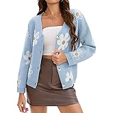 ONFERS Cardigan Sweaters for Women Button Down Open Front V Neck Floral Print Long Sleeve Knit Outerwear Fall Outfits 2025
