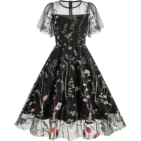 green emerald velvet dress Short Black Party Dress with Embroidery main image 1