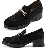 Ablanczoom Chunky Loafers for Women Platform: Comfortable Suede Penny Womens Loafer Dressy Slip On Casual Office Business Shoes