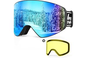 YOZISS Ski Goggles for Men Women, Snow Goggle Over Glasses, Anti-fog Snow Sports Goggles for Snowboarding, Snowmobile