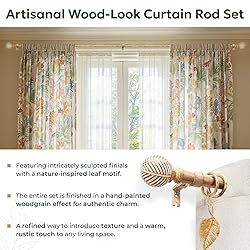Zeerobee Wood Curtain Rods for Windows 32 to 168, 1