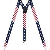 Action Ward Womens Suspenders – Y Back Style – 1" Width - Comfortably Adjustable Elastic Straps and Metal Clips
