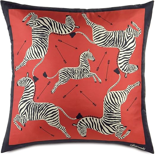 Amazon Com Scalamandre Red Zebra Scarf Silk Pillow 35 X35 Home