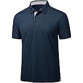 MAGCOMSEN Mens Polo Shirts Short Sleeve Lightweight Moisture Wicking Golf Polos 3 Buttons Performance Collared Shirt Men