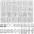 Lucomb 220 Pcs Silver Hair Jewelry for Braids, Loc Jewelry for Hair Dreadlock, Hair Charms for Women, Metal Silver Braids Rings Cuffs Clips for Dreadlock Accessories Hair Braids Jewelry Decorations