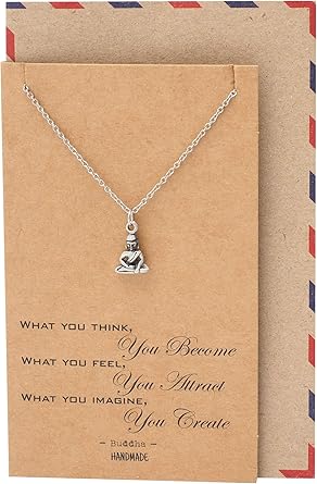 Quan Jewelry Handmade Buddha Pendant Necklace Yoga Jewelry Necklaces For Men And Women Religious Meditation Necklace Birthday Graduation Gifts Buddhist Charm With Inspirational Quote Amazon Com