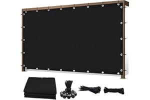 Sunocity 8'X 16' 90% Sun Shade Cloth Outdoor Patio Black Pergola Shades Cover Privacy Screen UV Block Porch Screens Canopy for Patio Outside Outdoor