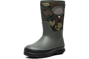 BOGS Grasp Kids Waterproof Rain Boots – Insulated for Winter, Snow & Mud with Easy Pull-On Handles for Toddlers, Boys & Girls, All-Weather Protection