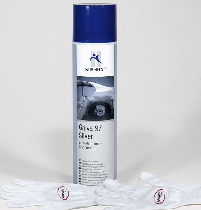 Autoparts-Online Set 60012670 Normfest Galva 97 Silver Zink Aluminium Alu Grundierung - Schweißbar Zinkspray 400ml