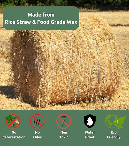 NAM TURAL FIRE STARTERS FOR FIREPLACE, MADE FROM RICE STRAW AND FOOD GRADE WAX, BURN UP TO 10 MINUTES,100 NATURAL SQUARES FIRESTARTER FOR CAMPFIRE, WOOD STOVE, CHARCOAL, CHIMNEY, PELLET, TUMBLEWEED