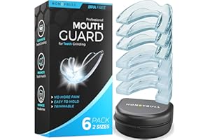 HONEYBULL Mouth Guard for Grinding Teeth [6 Pack - Mixed] Comes in 2 Sizes for Light and Heavy Grinding | Comfortable Custom Mouth Guard for Clenching Teeth at Night, Bruxism, Whitening Tray & Guard