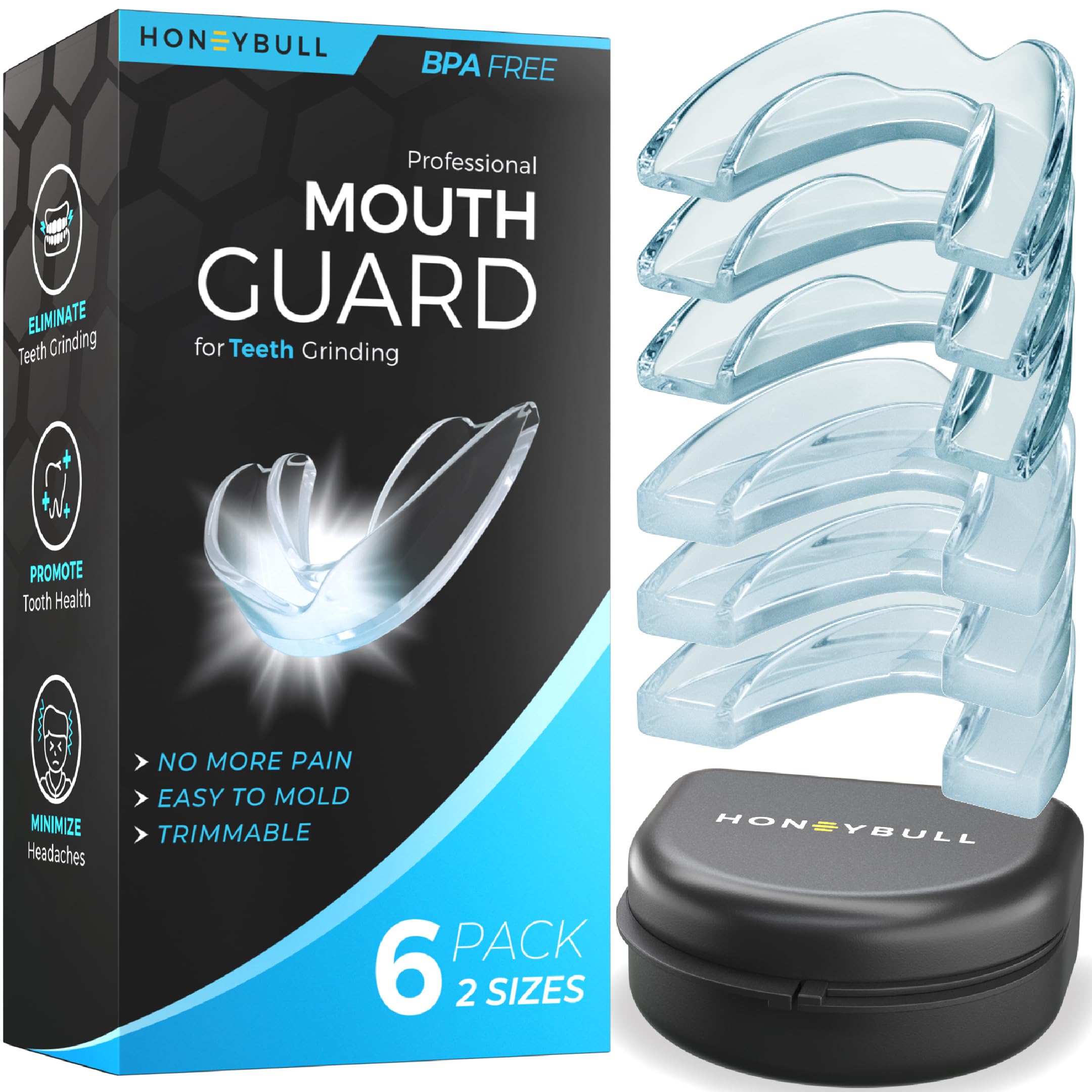 Mua HONEYBULL Mouth Guard for Grinding Teeth [6 Pack - Mixed] Comes in ...