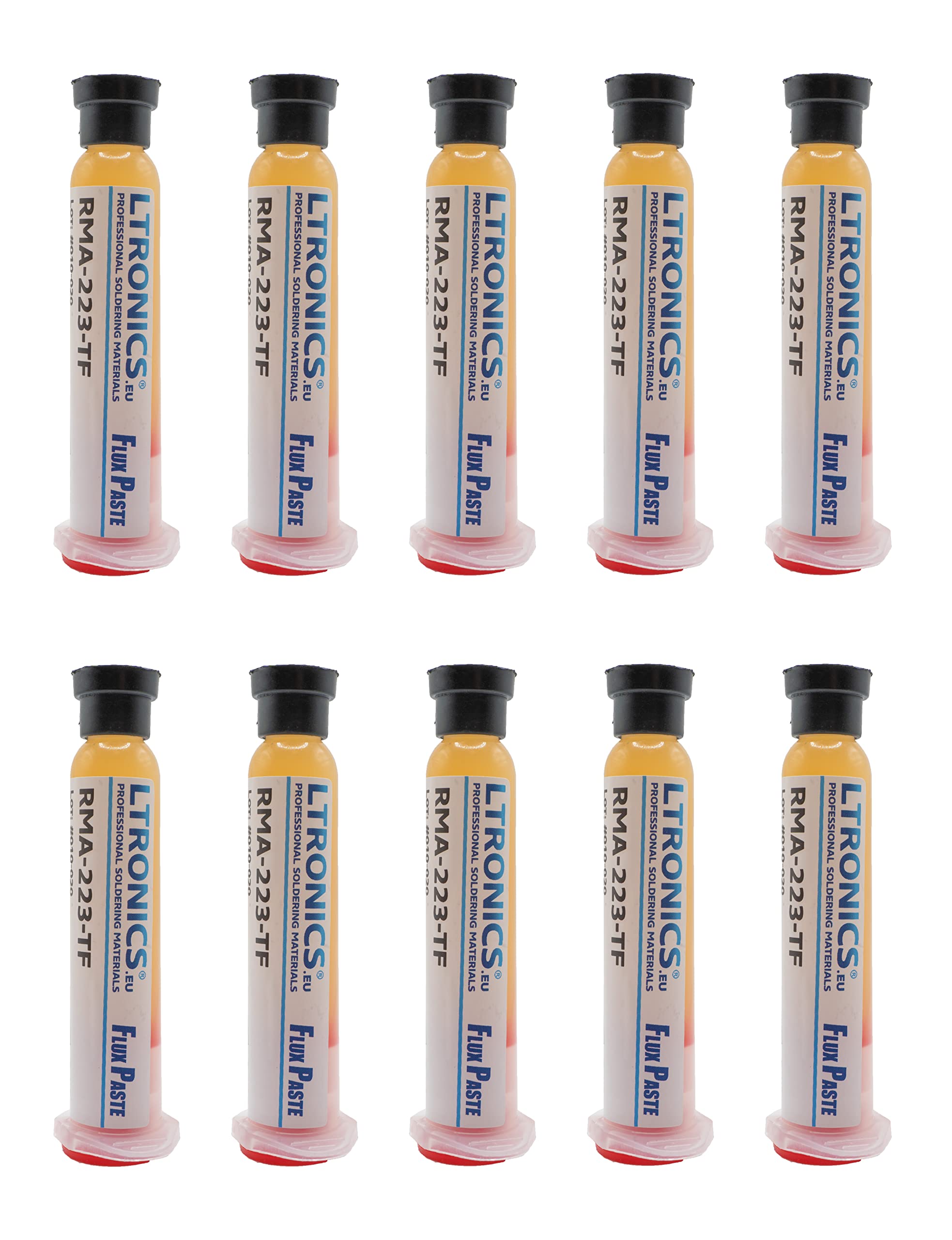 LTronics RMA-223 Flux Grease Paste 10cc Syringe for BGA SMD Solder Soldering - Pack of 10