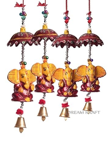 DreamKraft Paper Mache Door Hanging (48 cm, Yellow)