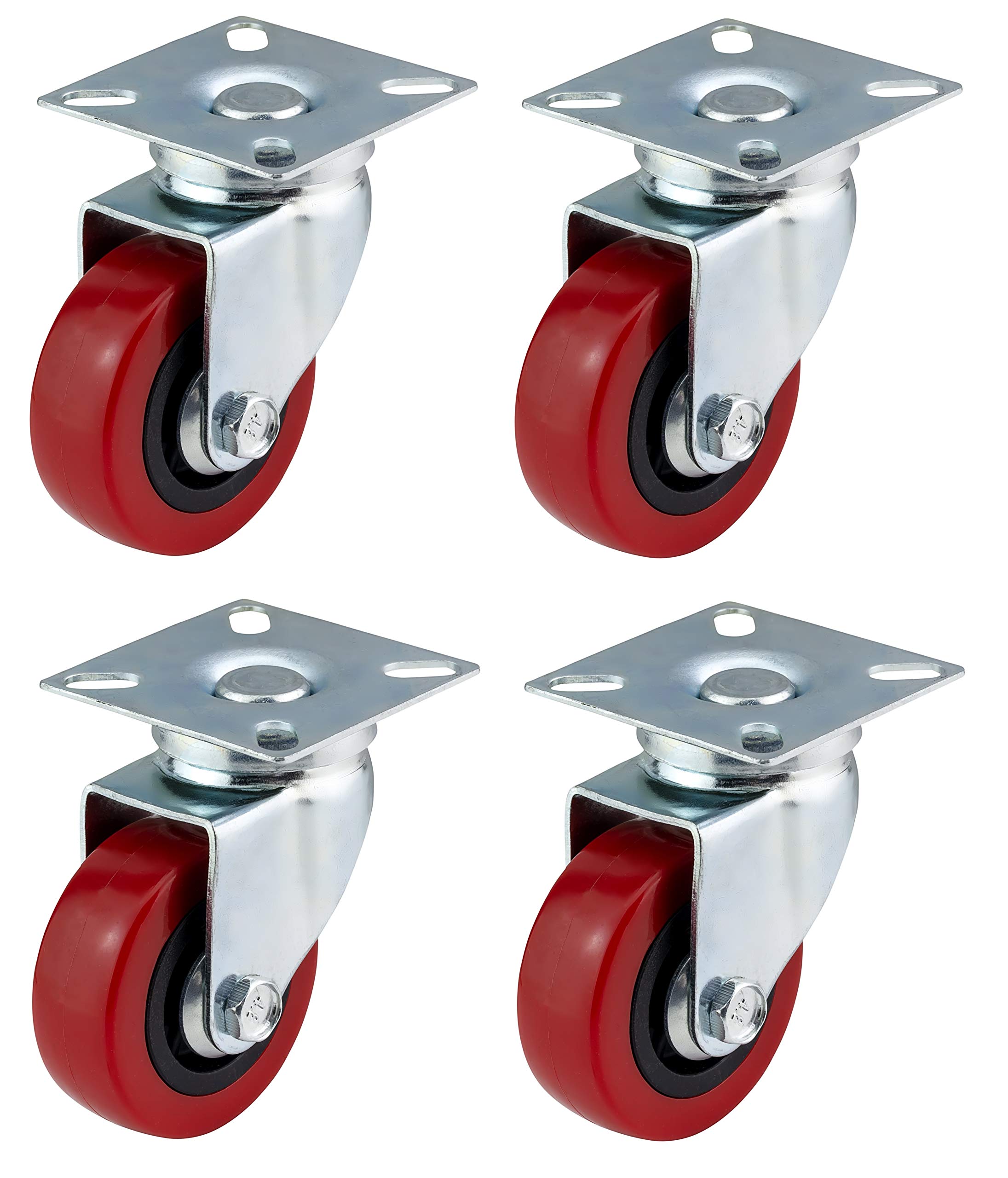 50mm Polyurethane Swivel Casters (PU) - HEAVY DUTY - Furniture, Appliance & Equipment Wheels by Bulldog Castors - Max 150Kg Per Set
