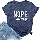LOOKFACE Women Cute Tops Nope Summer Graphic Tees