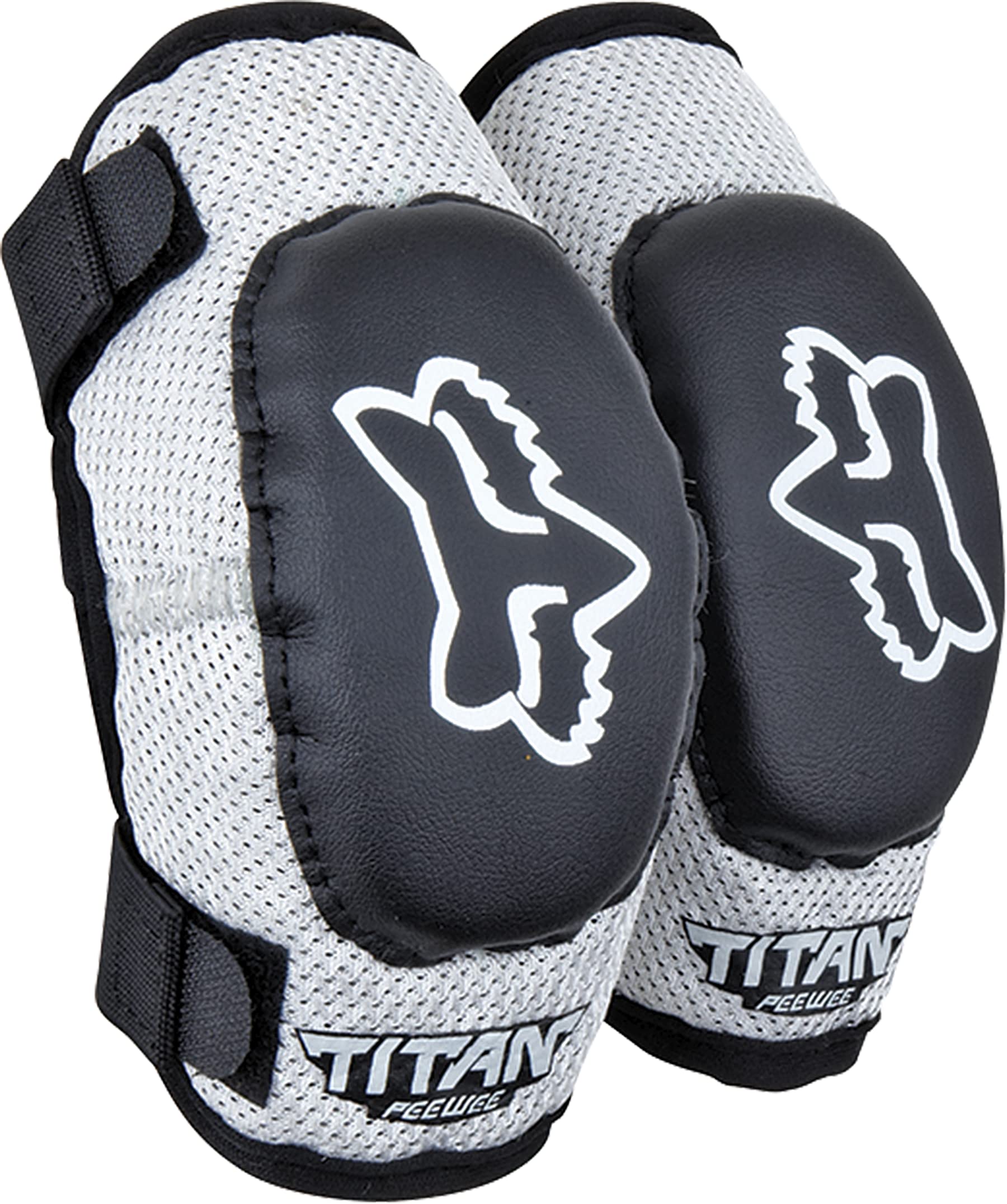 Photo 1 of Fox Racing Youth Pewee Titan Medium/Large Motocross Dirt Bike Elbow Pads, Black/Silver, One Size