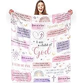 JOPJOLIW First Communion Gifts for Girls, Christian Gifts for Women, Birthday Baptism Gift for Girl Women, Religious Christian Blanket Faith Blanket 50" x 60"