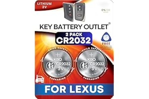 KEY BATTERY OUTLET Key Fob Batteries for Lexus (2-Pack) CR2032 - RX ES NX IS UX GX RC GS LS (RX350 ES350 NX300 RX450h NX200t ES300h GX460 NX350 GS350 IS300 UX200 IS350 UX250h RC350) Smart Remote Battery Replacement