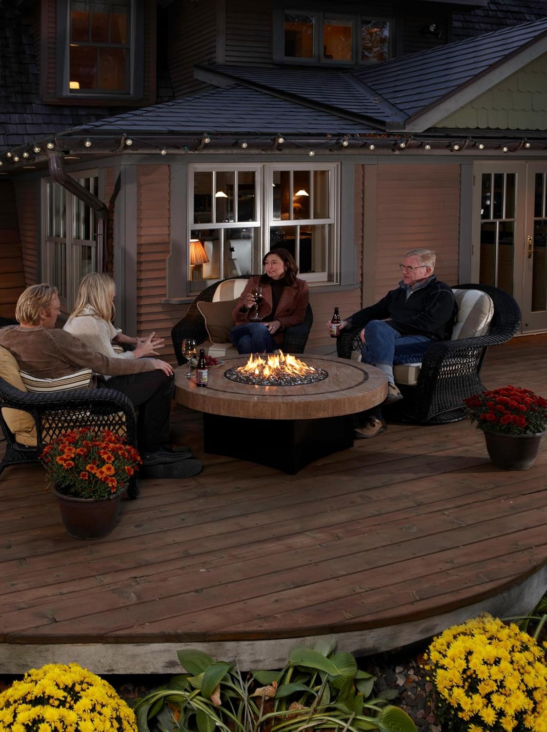 amazon outland fire pit on Amazon Com Oriflamme Fire Table Sahara Stone Gas Fire Pit Garden Outdoor