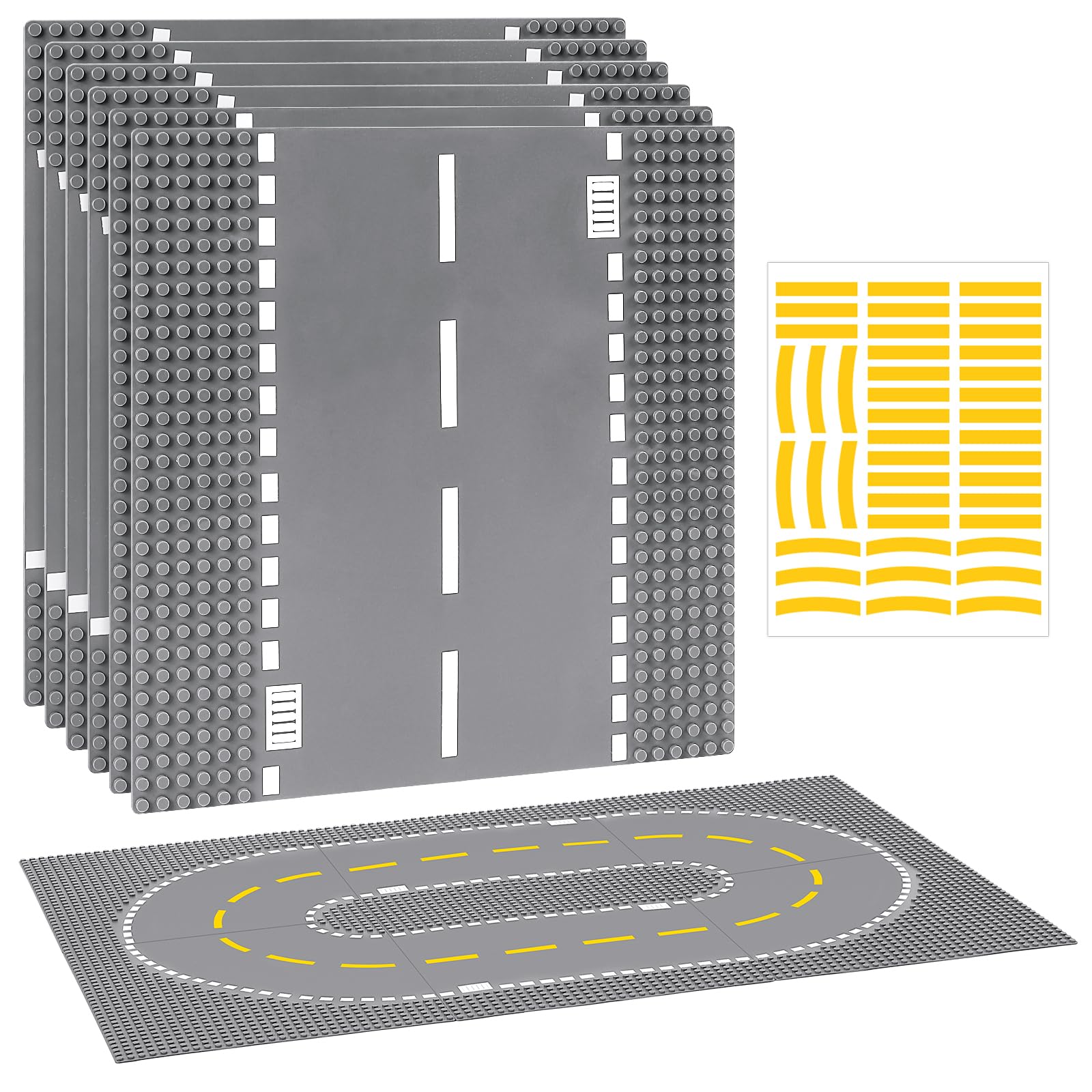 6 Pack Road Base Plates for Building, Compatible