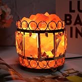 Natural Himalayan Pink Salt Lamp, Dimmable Single Lighting, Plug-in Powered, Crystal Salt Rock Lamp, Glow Night Light for Bedroom Office, UL &amp; ETL Certified Cord (Crystal Crown)