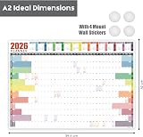 Giftinghouse 2026 Wall Planner A2 Laminated UK Full Year 42 x 59.4 cm with view 2