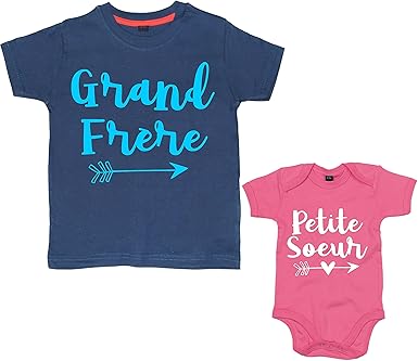 Grand Frere T Shirt Enfant Petite Soeur Arrow Body Bebe Set Amazon Fr Vetements Et Accessoires