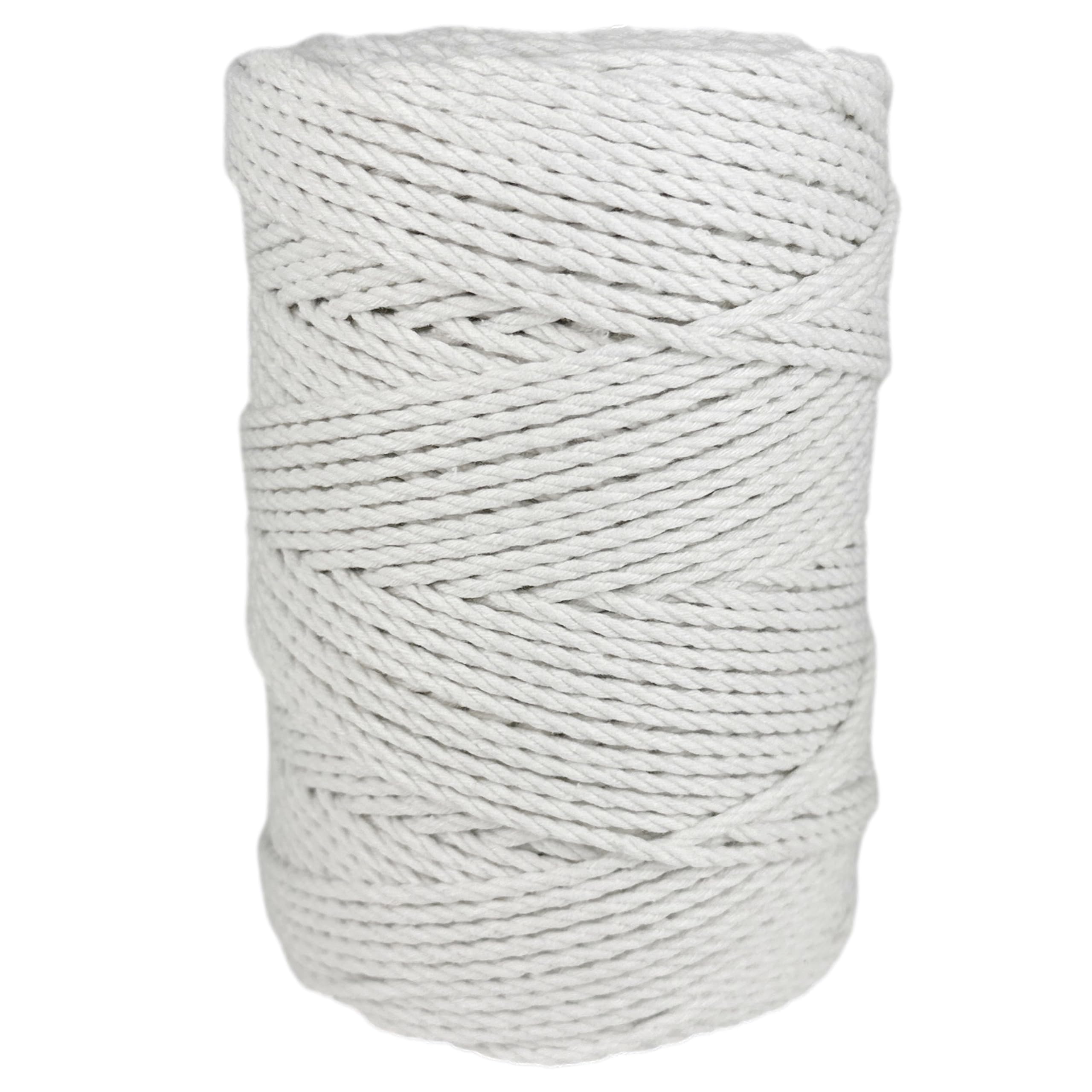 Macrame Cord. 100% Natural Cotton Rope for Crafts, Toys, Decorations, Packaging, Gardening. 3MM * 130M. White