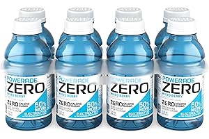 POWERADE Electrolyte Enhanced Zero Sugar Mixed Berry Sports Drink, 12 Ounce (Pack of 8)