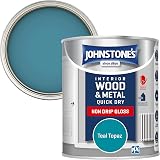 Johnstone's Wood & Metal Paint Gloss Teal Topaz 750ml Water Based