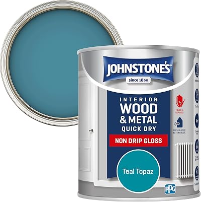 Johnstone's Wood & Metal Paint Gloss Teal Topaz 750ml Water Based