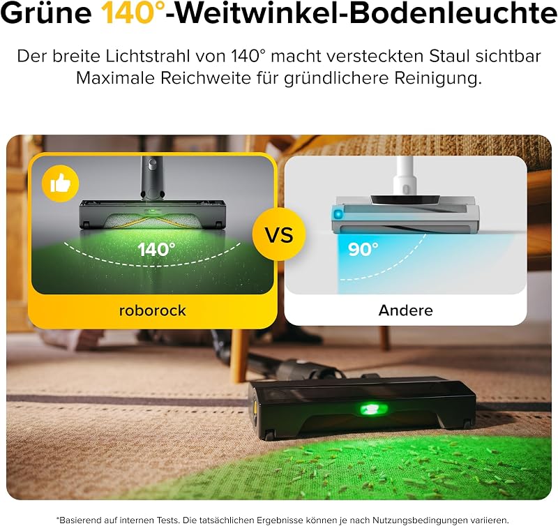 H60 Ultra Akku Staubsauger, 210AW Saugleistung, bis 90Min Laufzeit