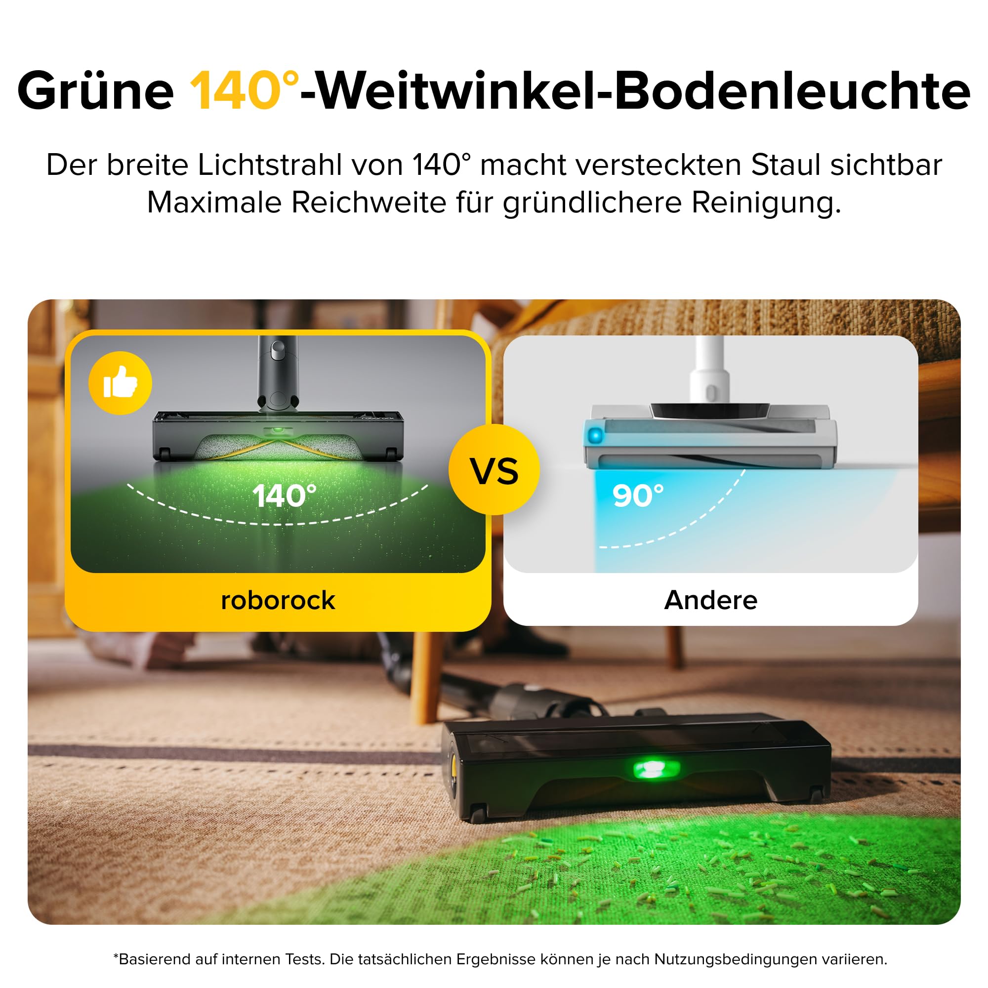 roborock H60 Ultra Akku Staubsauger, 210AW kraftvolle Saugleistung, 90 Min. Maximale Laufzeit, 90° Flexibler Saugrohr, Staubsauger kabellos, Anti-Tangle Bürste für Teppiche, Hartböden, Tierhaare, Auto 5