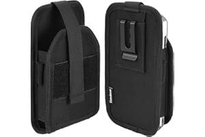 HOMAKOVER Scanner Holster, Rugged Carrying Case Pouch for Zebra TC51 TC52 TC56 TC57 TC21 TC26 TC20 TC25 MC40 MC45 w/Out Keyboard Handheld Barcode Scanner Case Holder, Cover w/Metal Clip Belt Loops (Black)
