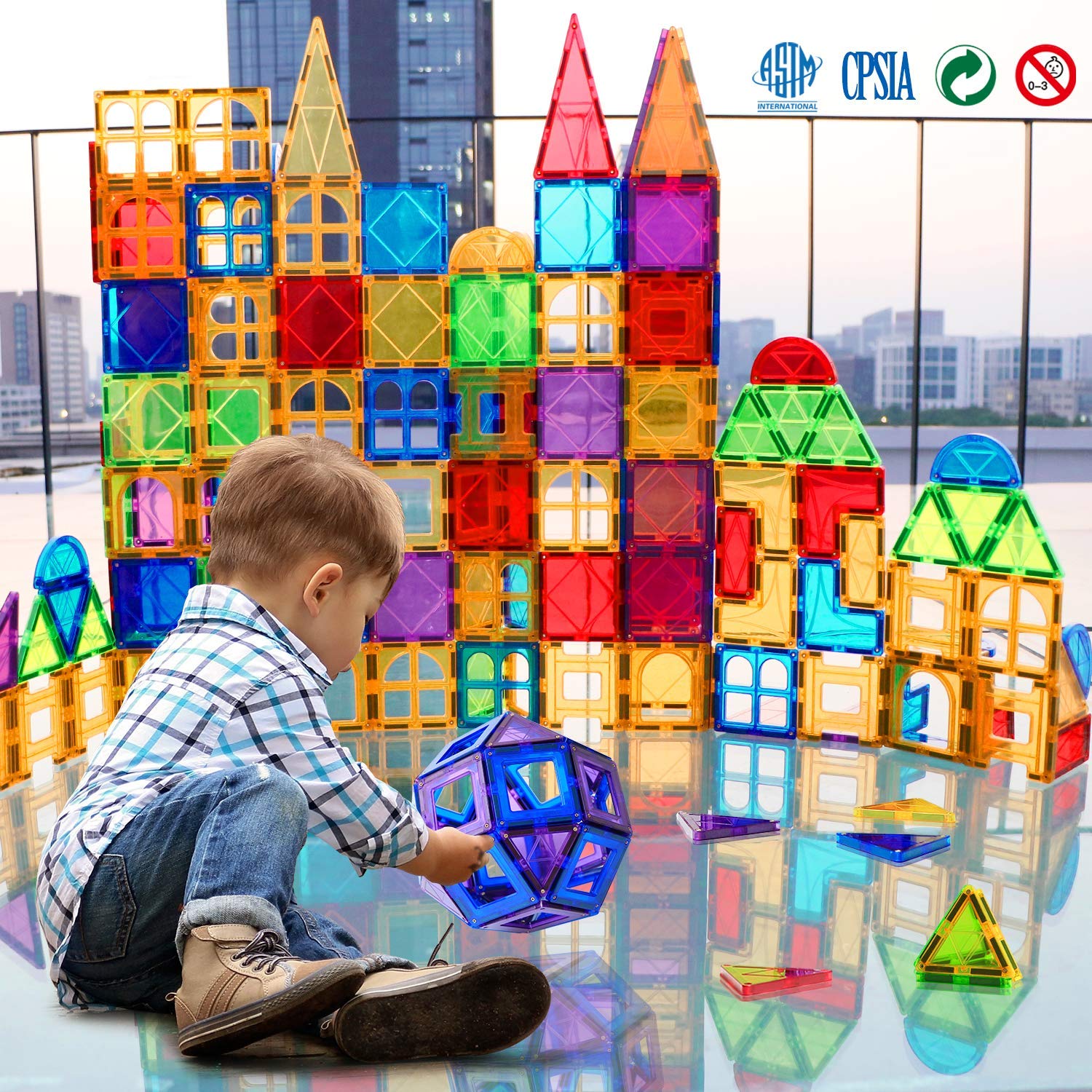 Mua MAGBLOCK Magnetic Tiles Building Blocks 130 Pcs Magnet Tiles for ...