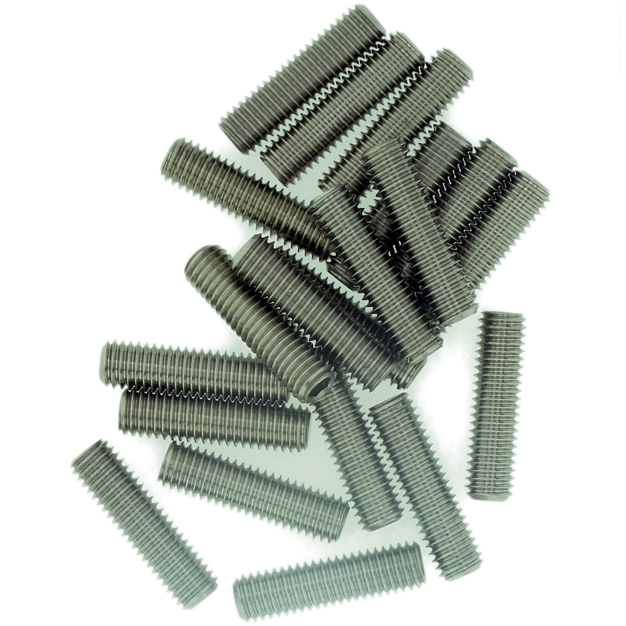 M6 (6mm x 30mm) Hex Socket Grub Screw (Flat Point) - Stainless Steel (A2) (Pack of 20)
