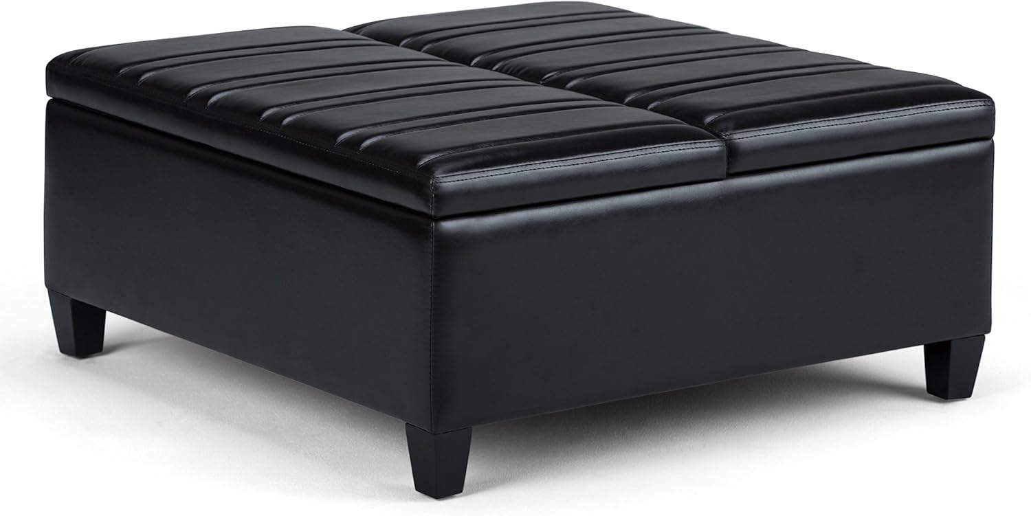 Best cream square faux leather ottoman