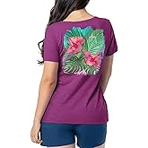 Guy Harvey Women's Shoreline Short Sleeve Relaxed V-Neck T-Shirt