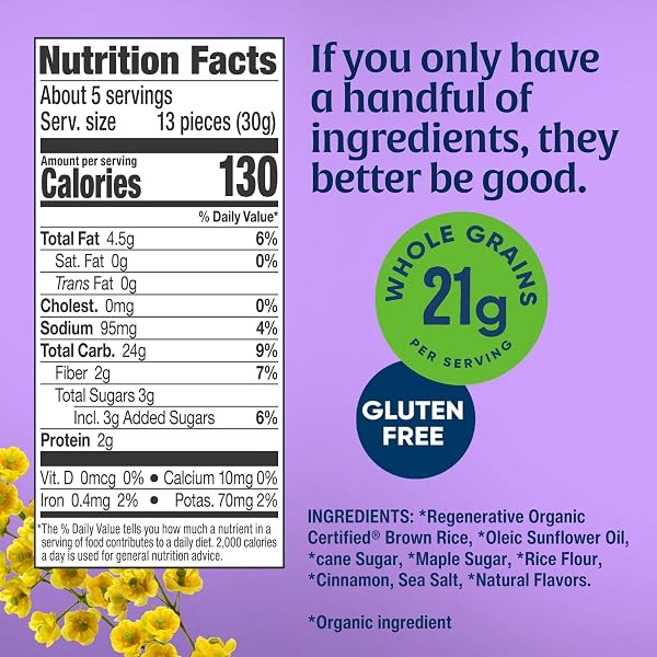 LUNDBERG ORGANIC APPLE PIE RICE CAKE MINIS, GLUTEN-FREE, WHOLE GRAIN, USDA CERTIFIED, NON-GMO PROJECT VERIFIED, 5 OZ