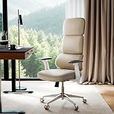 EUREKA ERGONOMIC Remi High Back Office Chair, PU Leather Office Chair with Wheels, Leather Desk Chair, Executive Office Chair Comfy for Home &amp; Office, Off-White