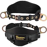 TRSMIMA Safety Harness Climbing Belt - Black Body Fall Protection Men Roof Tree Work Waist-Tongue Buckle Pad D-Ring