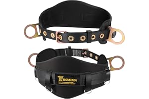 TT TRSMIMA TRSMIMA Safety Harness Climbing Belt - Black Body Fall Protection Men Roof Tree Work Waist-Tongue Buckle Pad D-Ring