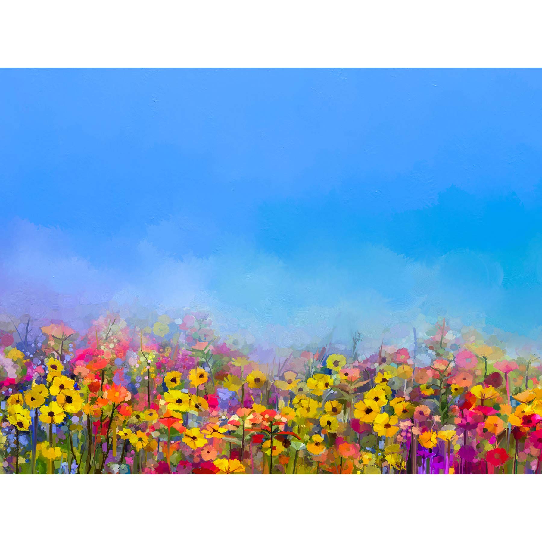 Wee Blue Coo Field of Wildflowers Large Wall Art Print Canvas Premium Poster