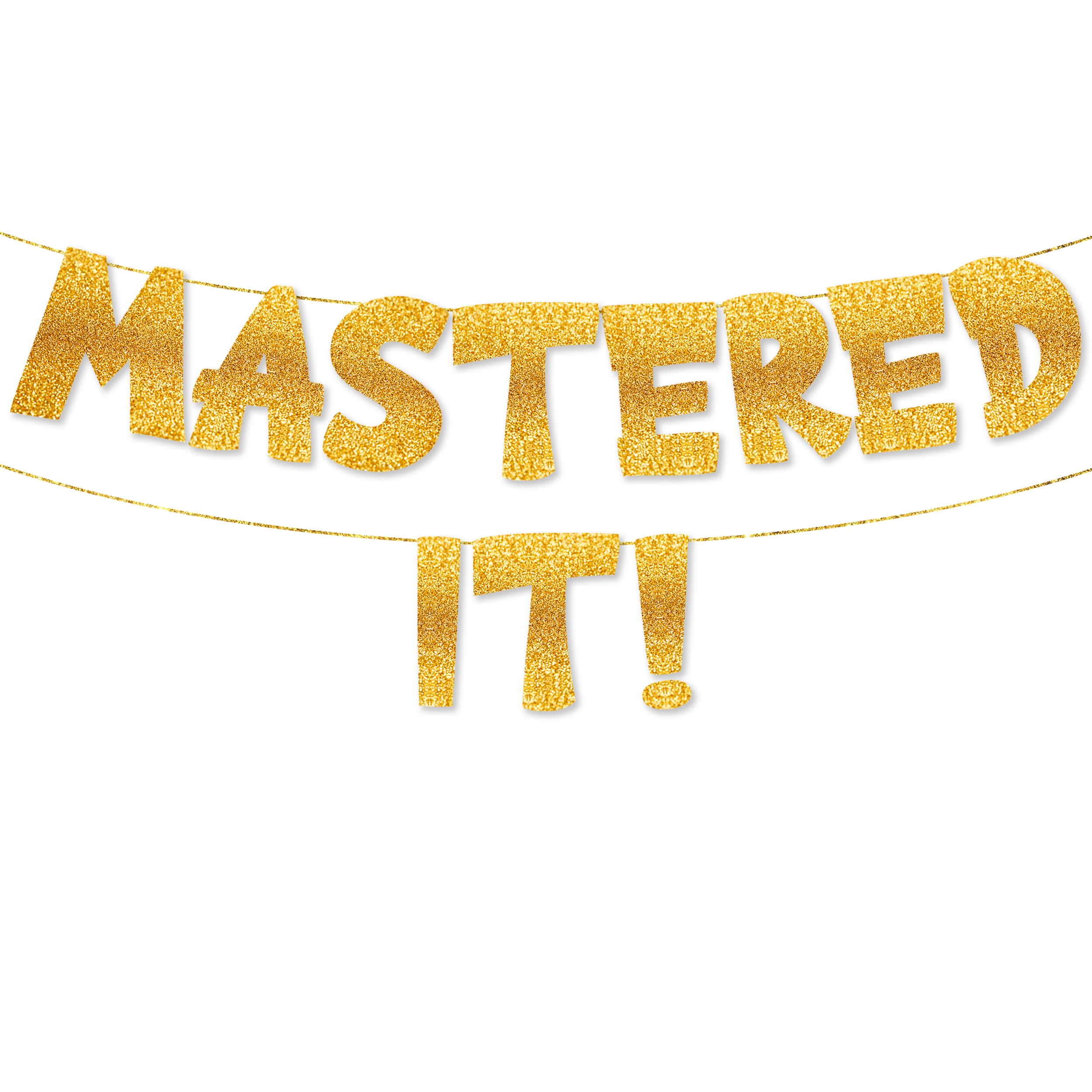 TOYVENTURES Graduation Gold Decorations Set - Congrats Grad Banner, Class of 2025 Backdrop, Party Supplies for High School & College Celebrations Degree PHD (Pre-strung, No DIY Required) (Gold-MTI)