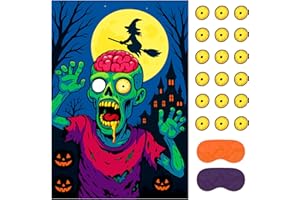 Vusnud Halloween Games - Pin The Eyeball on The Zombie Party Game, Halloween Party Decorations Supplies Activities