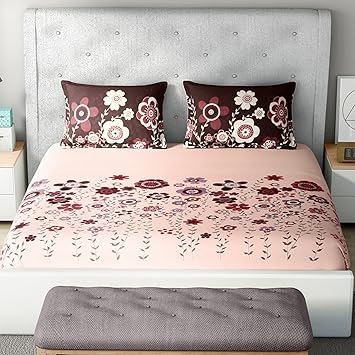 Buy Spaces Intensity 180 Tc Cotton Bedsheet With 2 Pillow Covers