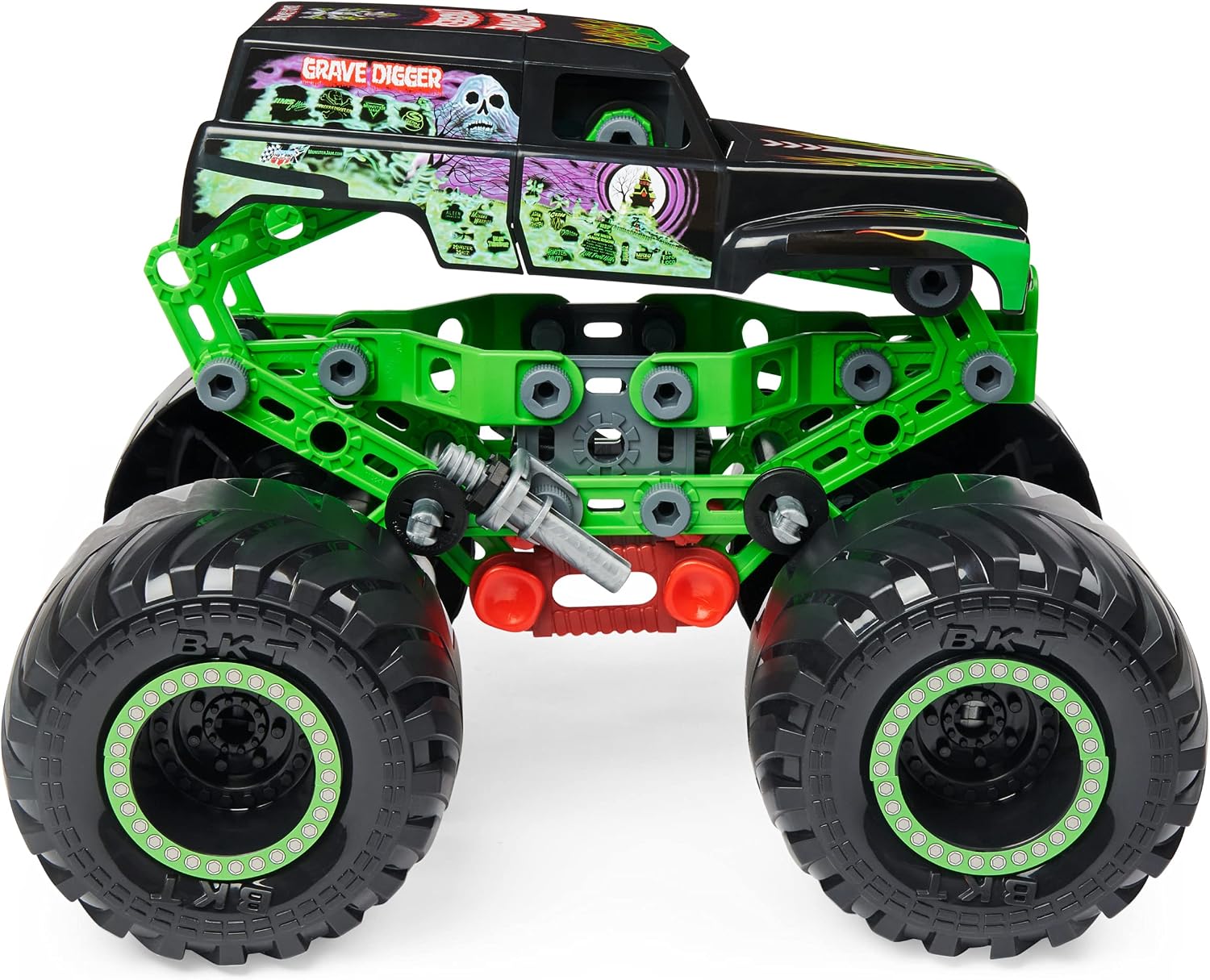 MECCANO Junior, Official Monster Jam Grave Digger Monster Truck STEM Model Building Kit with Pull-back Motor - Image 5