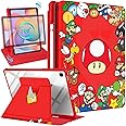 Trendy Fun for Galaxy Tab S6 Lite Case 10.4 inch 2024/2020/2022 for Boys Kids Teen Girls Cartoon Cute Kawaii 360° Rotating Folio Stand Pencil Holder for Samsung Galaxy Tablet S6 Lite Cover,Red