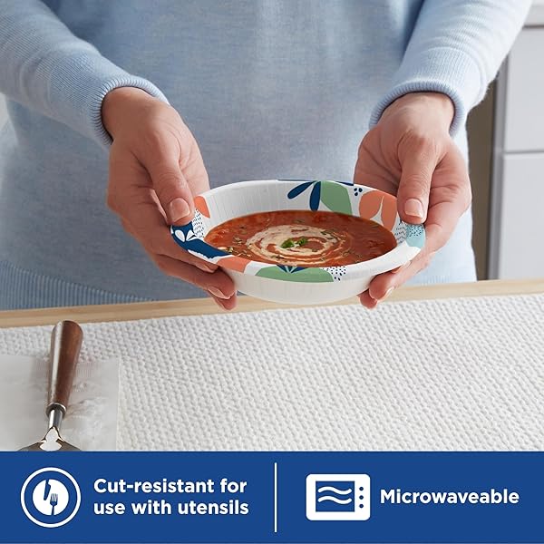DIXIE SMALL PAPER BOWLS, 10 OZ, 36 COUNT, MICROWAVE-SAFE, SOAK-PROOF, DISPOSABLE BOWLS GREAT FOR SNACKS, DESSERT, AND LIGHT LUNCH MEALS